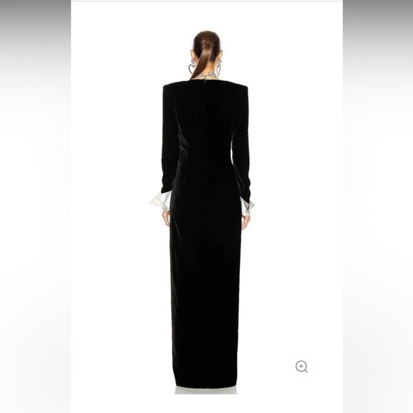 Nico V-neck Diamante Slit black Velvet Maxi Dress by size Small - Picture 7 of 8